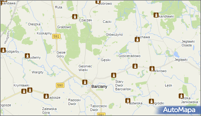 mapa Gęsiki, Gęsiki na mapie Targeo