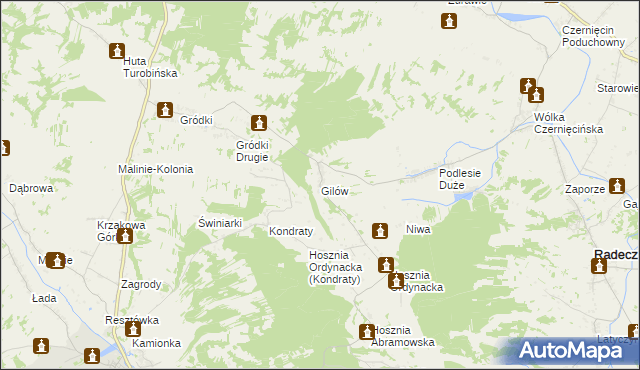 mapa Gilów gmina Goraj, Gilów gmina Goraj na mapie Targeo