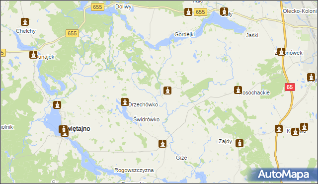 mapa Giże gmina Olecko, Giże gmina Olecko na mapie Targeo