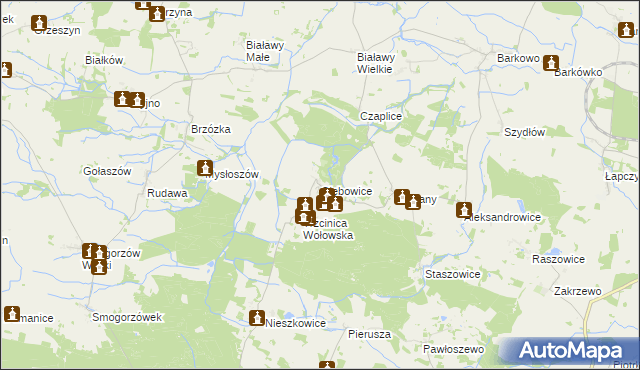 mapa Głębowice gmina Wińsko, Głębowice gmina Wińsko na mapie Targeo