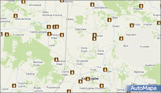 mapa Glina Duża, Glina Duża na mapie Targeo