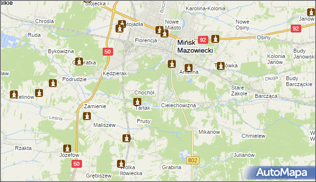 mapa Gliniak, Gliniak na mapie Targeo