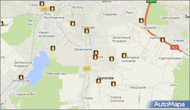mapa Głusk powiat lubelski, Głusk powiat lubelski na mapie Targeo