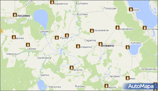 mapa Gniewinko, Gniewinko na mapie Targeo