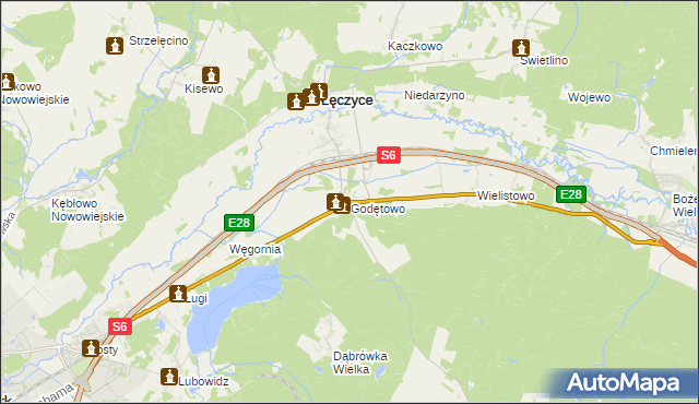 mapa Godętowo, Godętowo na mapie Targeo