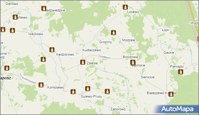 mapa Godlewo, Godlewo na mapie Targeo