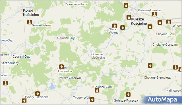 mapa Gołasze Mościckie, Gołasze Mościckie na mapie Targeo