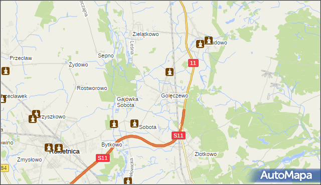 mapa Golęczewo, Golęczewo na mapie Targeo