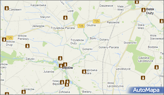 mapa Golianki, Golianki na mapie Targeo