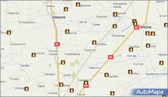 mapa Gołocice, Gołocice na mapie Targeo