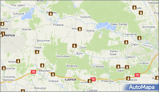 mapa Góra gmina Łubnice, Góra gmina Łubnice na mapie Targeo