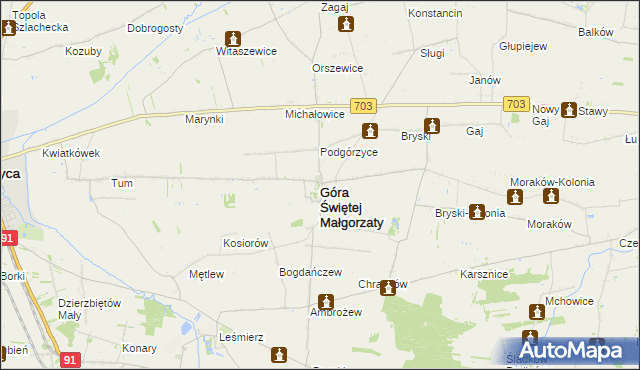 mapa Góra Świętej Małgorzaty, Góra Świętej Małgorzaty na mapie Targeo