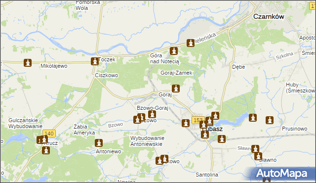 mapa Goraj gmina Lubasz, Goraj gmina Lubasz na mapie Targeo