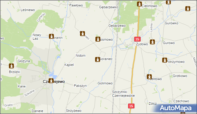 mapa Goraniec, Goraniec na mapie Targeo