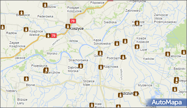 mapa Górka gmina Szczurowa, Górka gmina Szczurowa na mapie Targeo