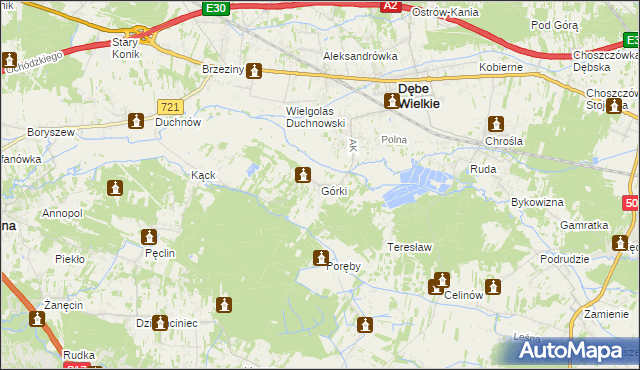 mapa Górki gmina Dębe Wielkie, Górki gmina Dębe Wielkie na mapie Targeo