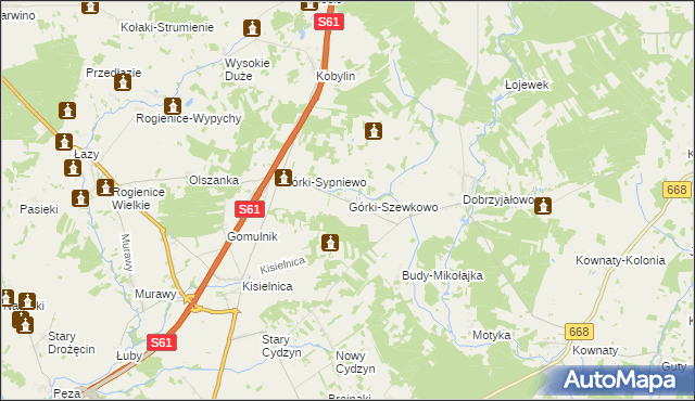 mapa Górki-Szewkowo, Górki-Szewkowo na mapie Targeo