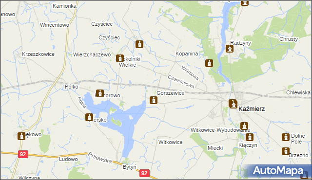 mapa Gorszewice, Gorszewice na mapie Targeo