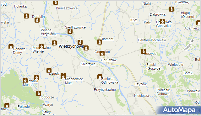 mapa Goruszów, Goruszów na mapie Targeo