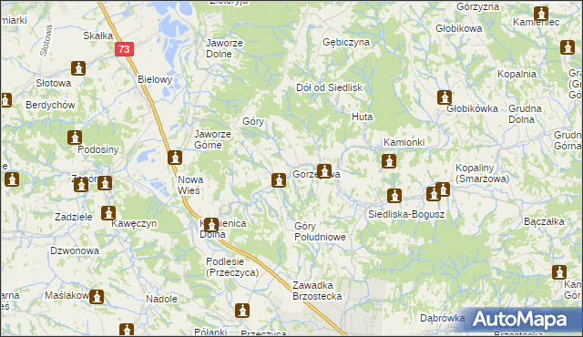 mapa Gorzejowa, Gorzejowa na mapie Targeo
