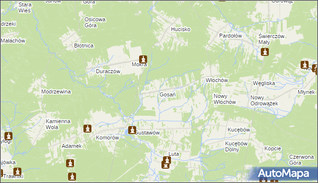 mapa Gosań, Gosań na mapie Targeo