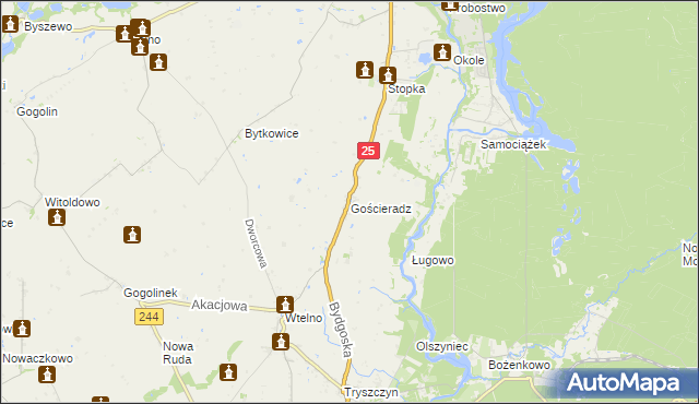 mapa Gościeradz, Gościeradz na mapie Targeo