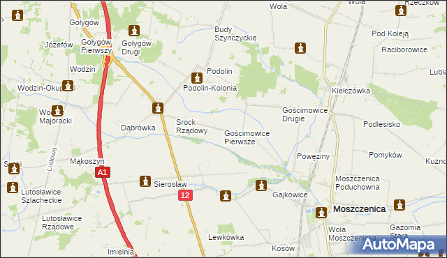 mapa Gościmowice Pierwsze, Gościmowice Pierwsze na mapie Targeo
