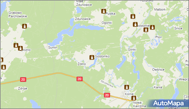 mapa Gostomko, Gostomko na mapie Targeo