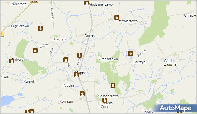 mapa Graboszewo gmina Wapno, Graboszewo gmina Wapno na mapie Targeo