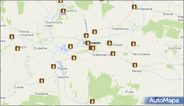 mapa Grabowiec-Góra, Grabowiec-Góra na mapie Targeo