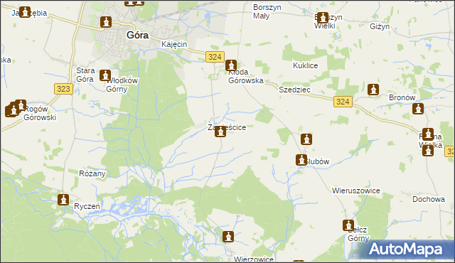 mapa Grabowno, Grabowno na mapie Targeo