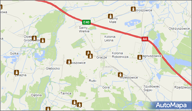 mapa Gracze, Gracze na mapie Targeo