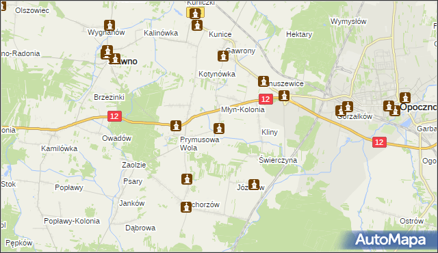 mapa Grążowice, Grążowice na mapie Targeo