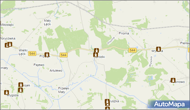 mapa Gródki gmina Płośnica, Gródki gmina Płośnica na mapie Targeo