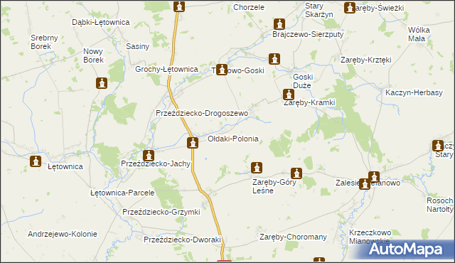 mapa Grodzick-Ołdaki, Grodzick-Ołdaki na mapie Targeo