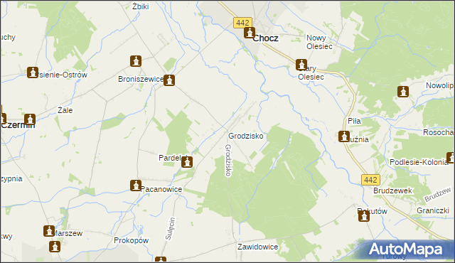 mapa Grodzisko gmina Pleszew, Grodzisko gmina Pleszew na mapie Targeo