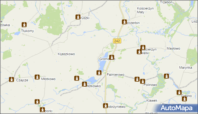 mapa Gromadno gmina Wyrzysk, Gromadno gmina Wyrzysk na mapie Targeo