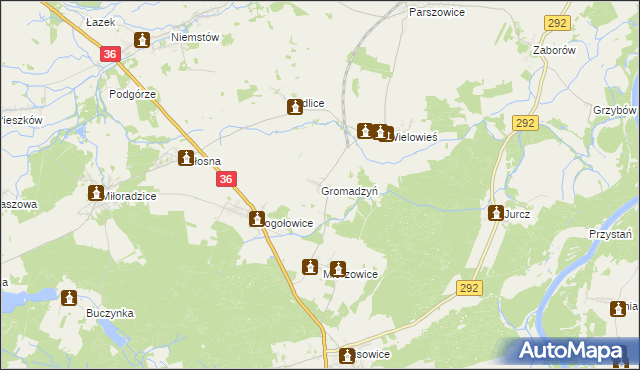 mapa Gromadzyń, Gromadzyń na mapie Targeo