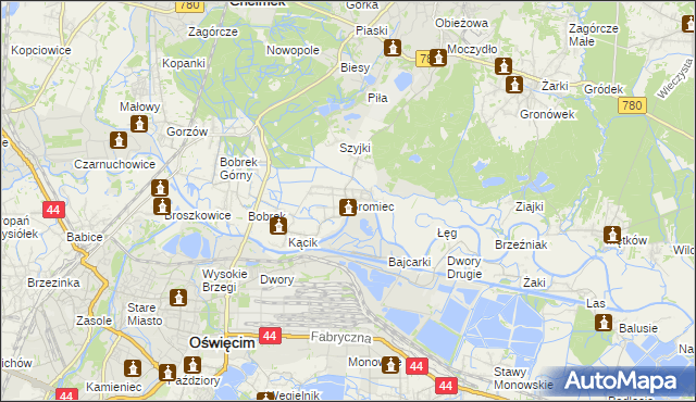 mapa Gromiec, Gromiec na mapie Targeo