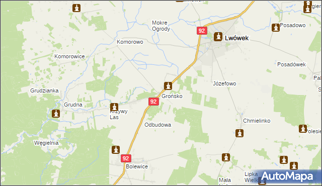 mapa Grońsko, Grońsko na mapie Targeo