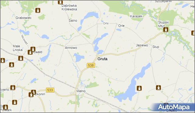 mapa Gruta, Gruta na mapie Targeo