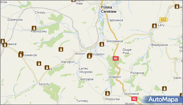 mapa Grzędzin, Grzędzin na mapie Targeo