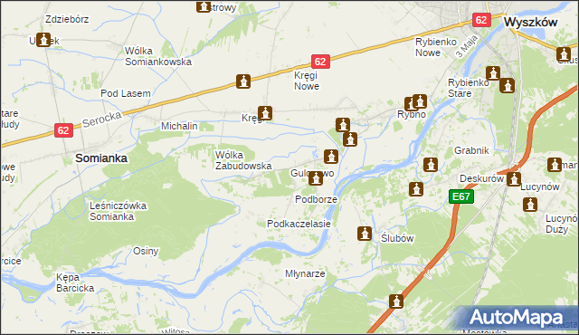 mapa Gulczewo gmina Wyszków, Gulczewo gmina Wyszków na mapie Targeo