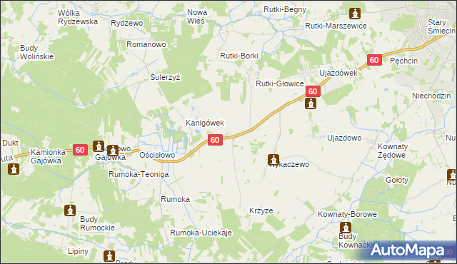 mapa Gumowo gmina Ciechanów, Gumowo gmina Ciechanów na mapie Targeo