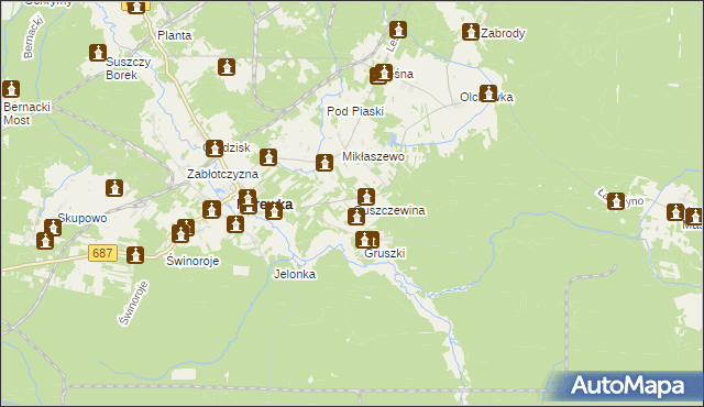 mapa Guszczewina, Guszczewina na mapie Targeo