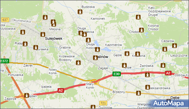 mapa Halinów powiat miński, Halinów powiat miński na mapie Targeo