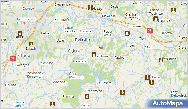 mapa Harklowa gmina Skołyszyn, Harklowa gmina Skołyszyn na mapie Targeo