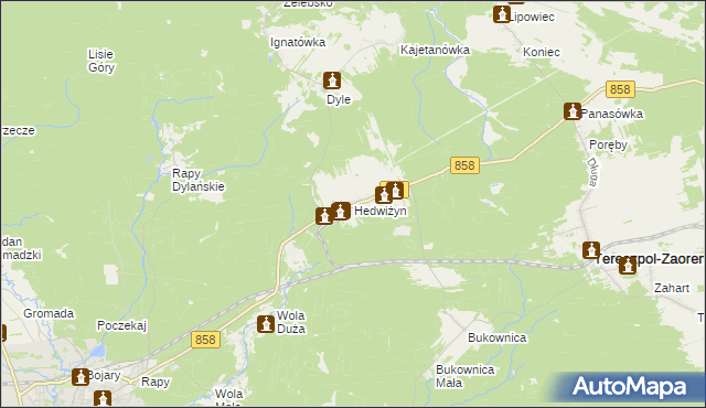 mapa Hedwiżyn, Hedwiżyn na mapie Targeo