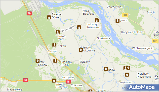 mapa Holendry Piotrkowskie, Holendry Piotrkowskie na mapie Targeo