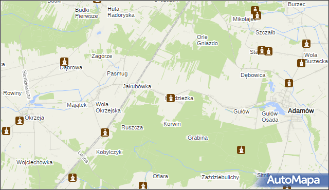 mapa Hordzieżka, Hordzieżka na mapie Targeo